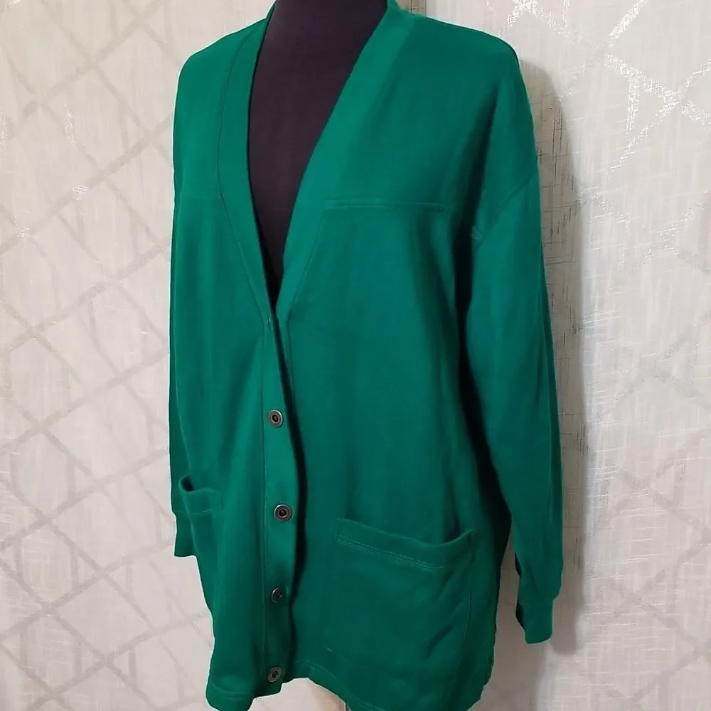 Vintage Cervelle Green Cardigan Women's Size 1X Fall Winter Pockets